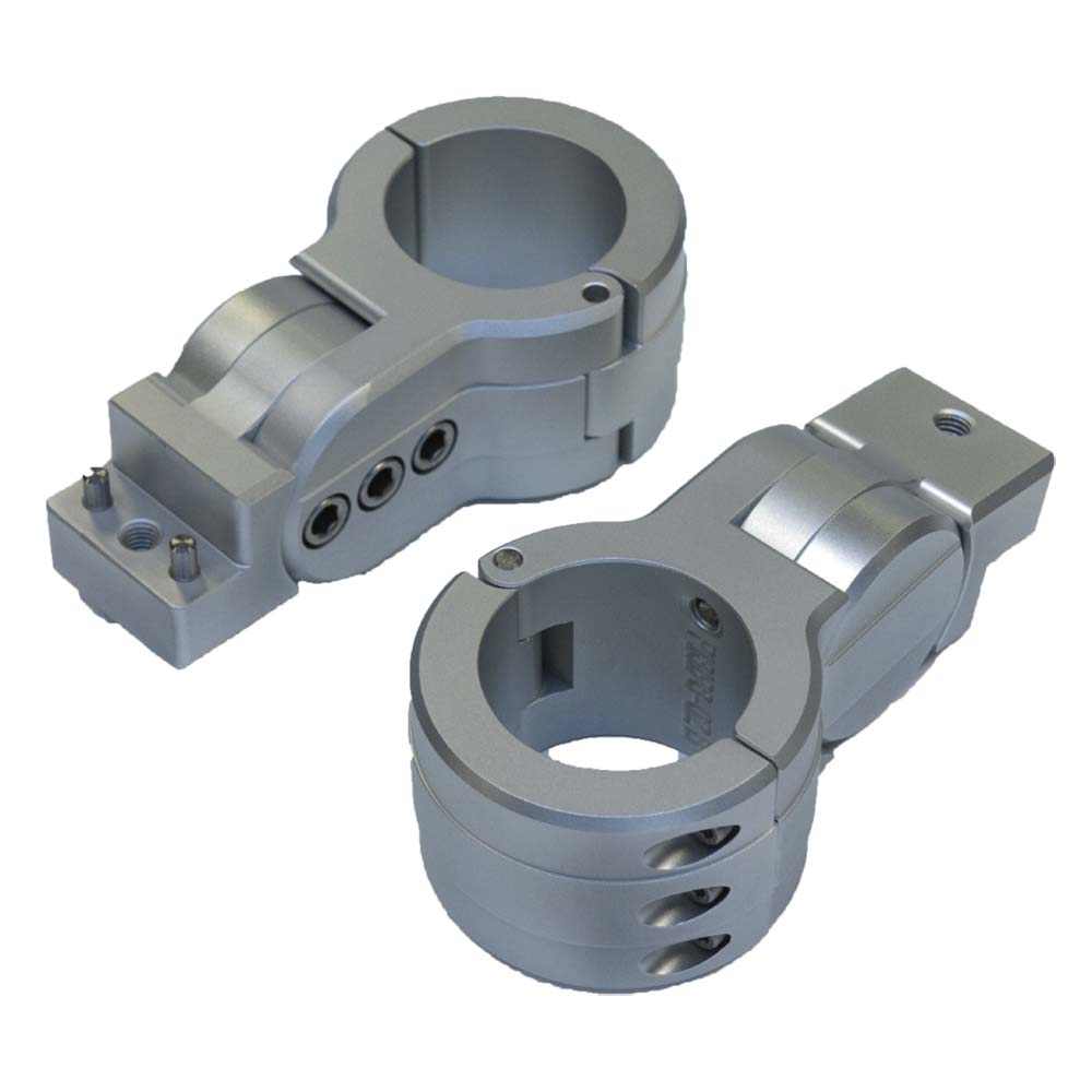 PTM Edge Board Rack Mounts 2.5 inch grey anodized pipe clamps pair