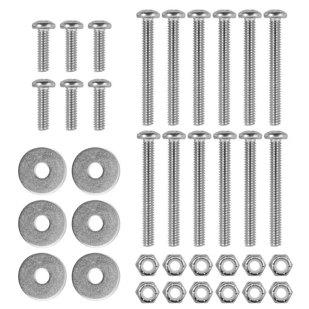 Minn Kota RTA-61 stainless steel mounting hardware kit with screws, washers, and nuts for trolling motor bracket installation