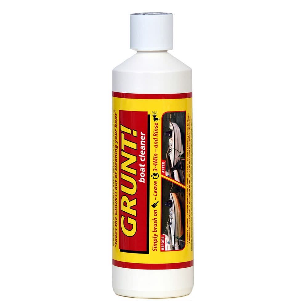 GRUNT! 16oz boat cleaner bottle for removing waterline and rust stains on boats