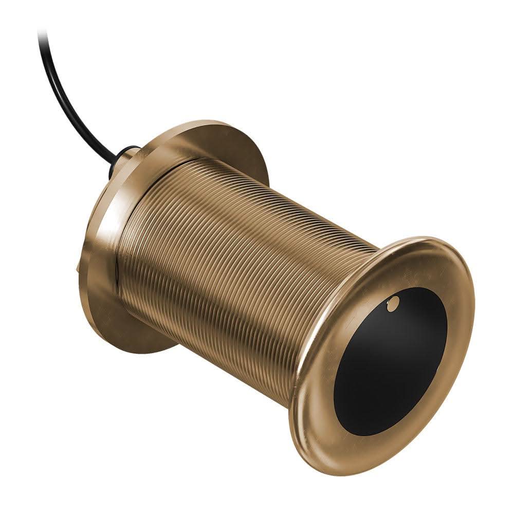 Garmin GT12M Bronze Thru-Hull 350W mid-band CHIRP transducer for boat sonar with 20-degree tilt and bronze housing