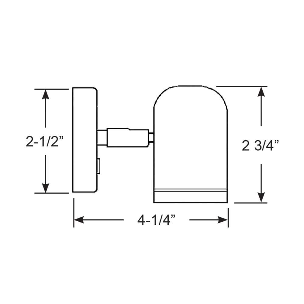 Scandvik LED 304 stainless steel adjustable reading light with dimensions and technical specs diagram