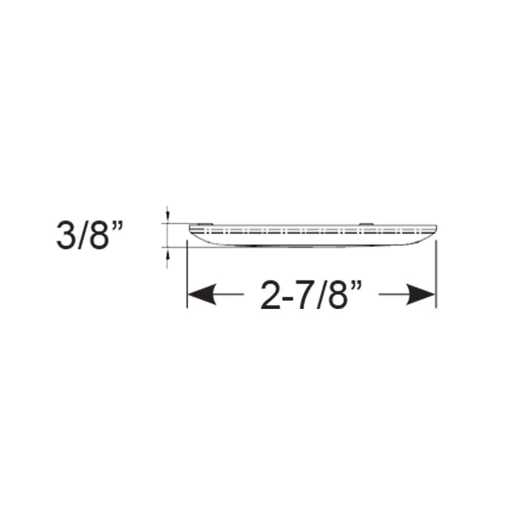 Scandvik B3 Downlight Surface Mount dimensions 3/8 inch height 2-7/8 inch width slim profile IP67 stainless steel trim