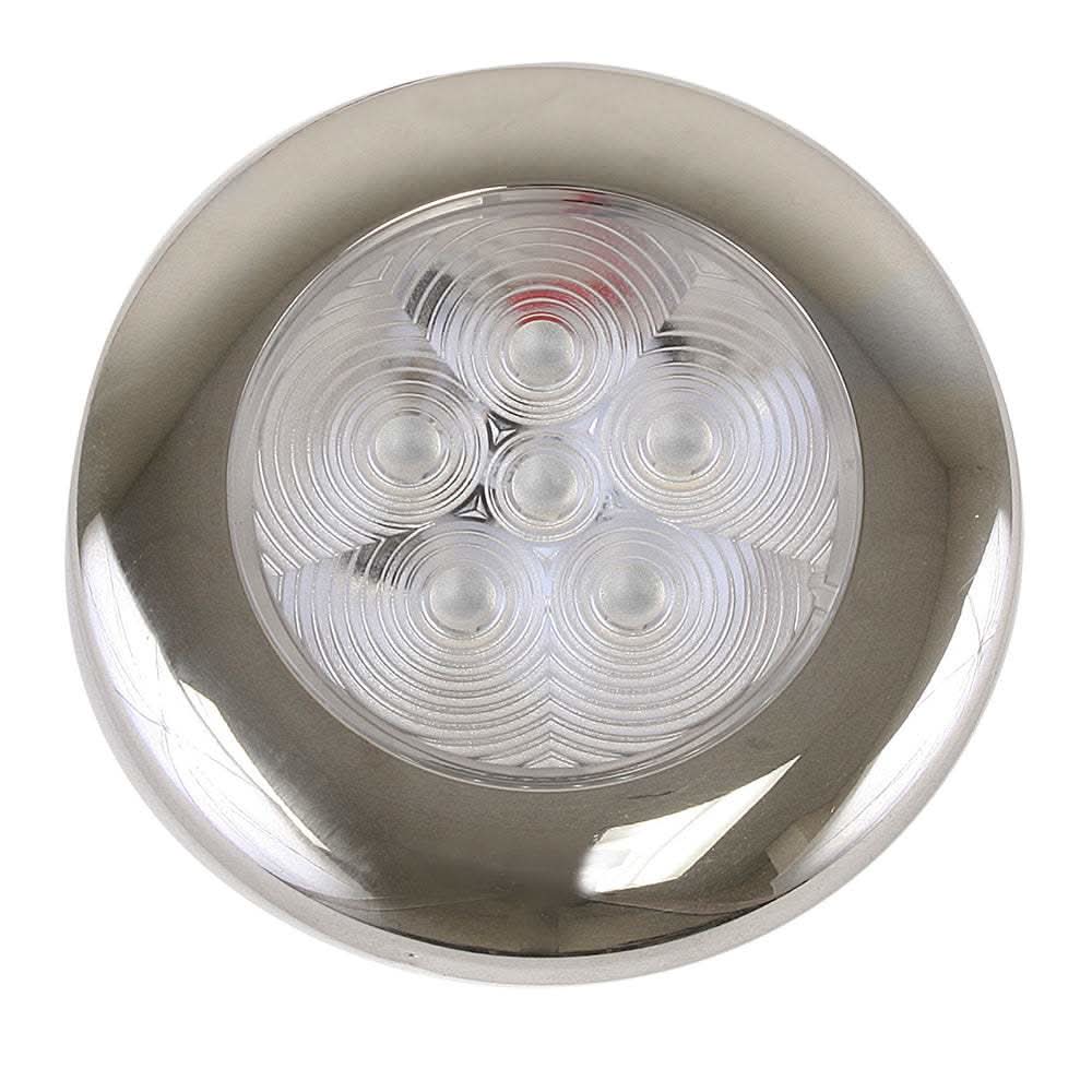 Scandvik B3 Downlight Surface Mount with stainless steel trim and clear lens, IP67 rated