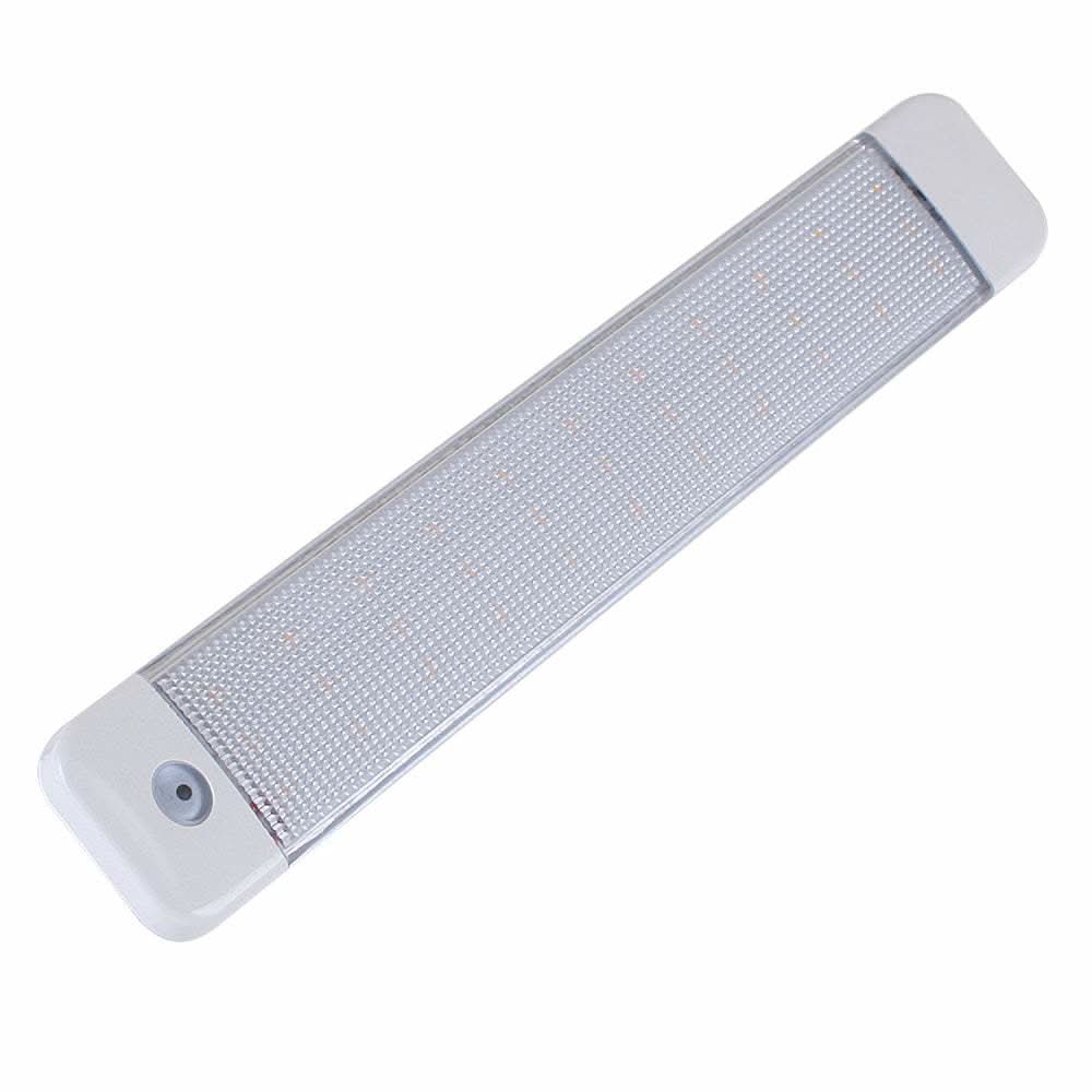 Scandvik 10" cabin light with touch switch in white and blue, 10-30V surface-mounted LED light