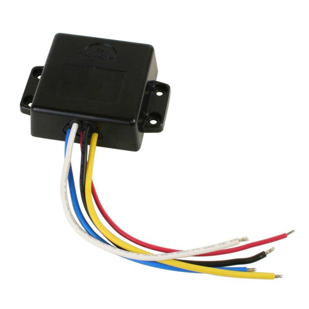Scandvik Tortuga Dimmer 12/24V black die-cast aluminum housing with multi-color wiring for boat lighting control