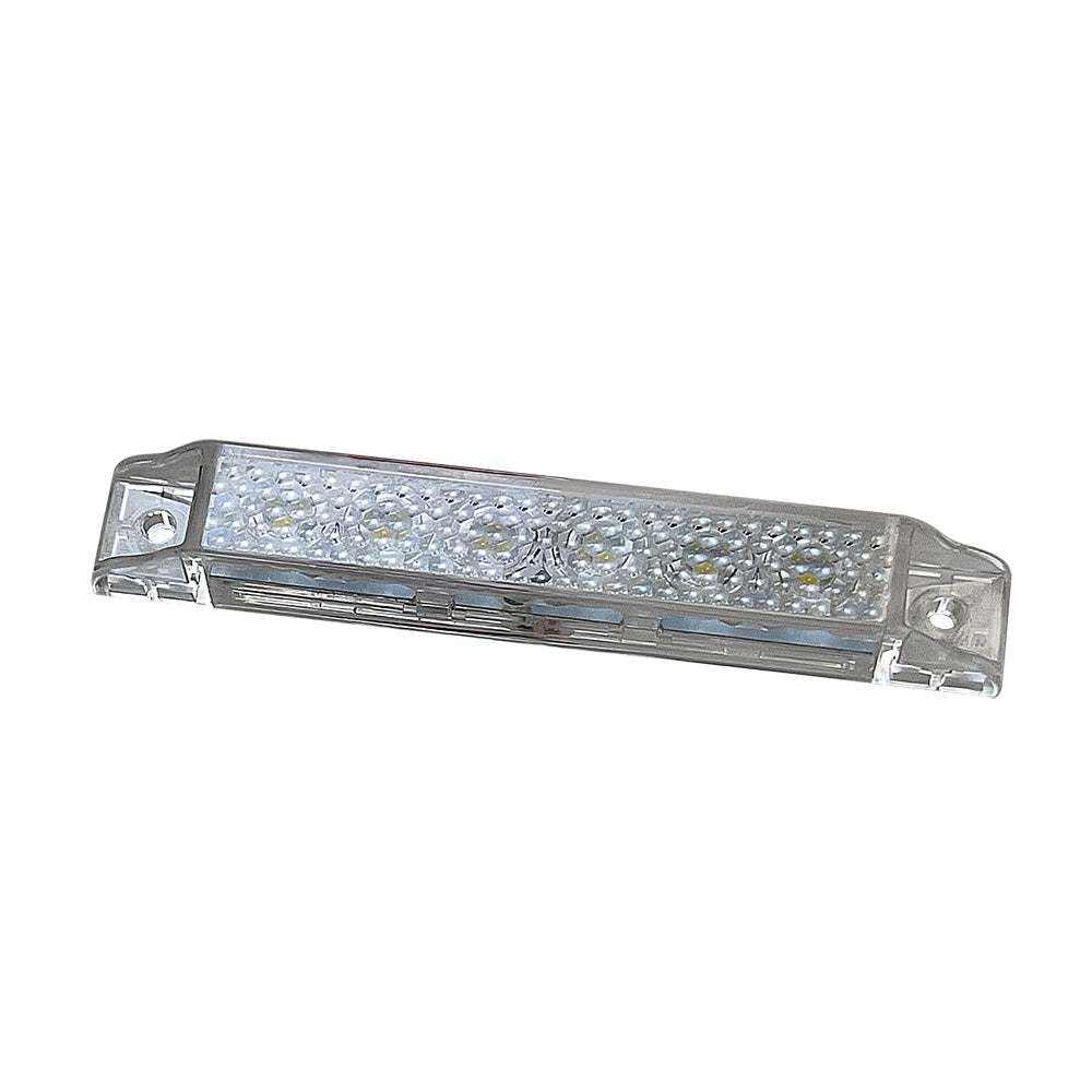 Scandvik 4-inch white LED light strip with gasket, 12V, IP67-rated, durable polycarbonate housing