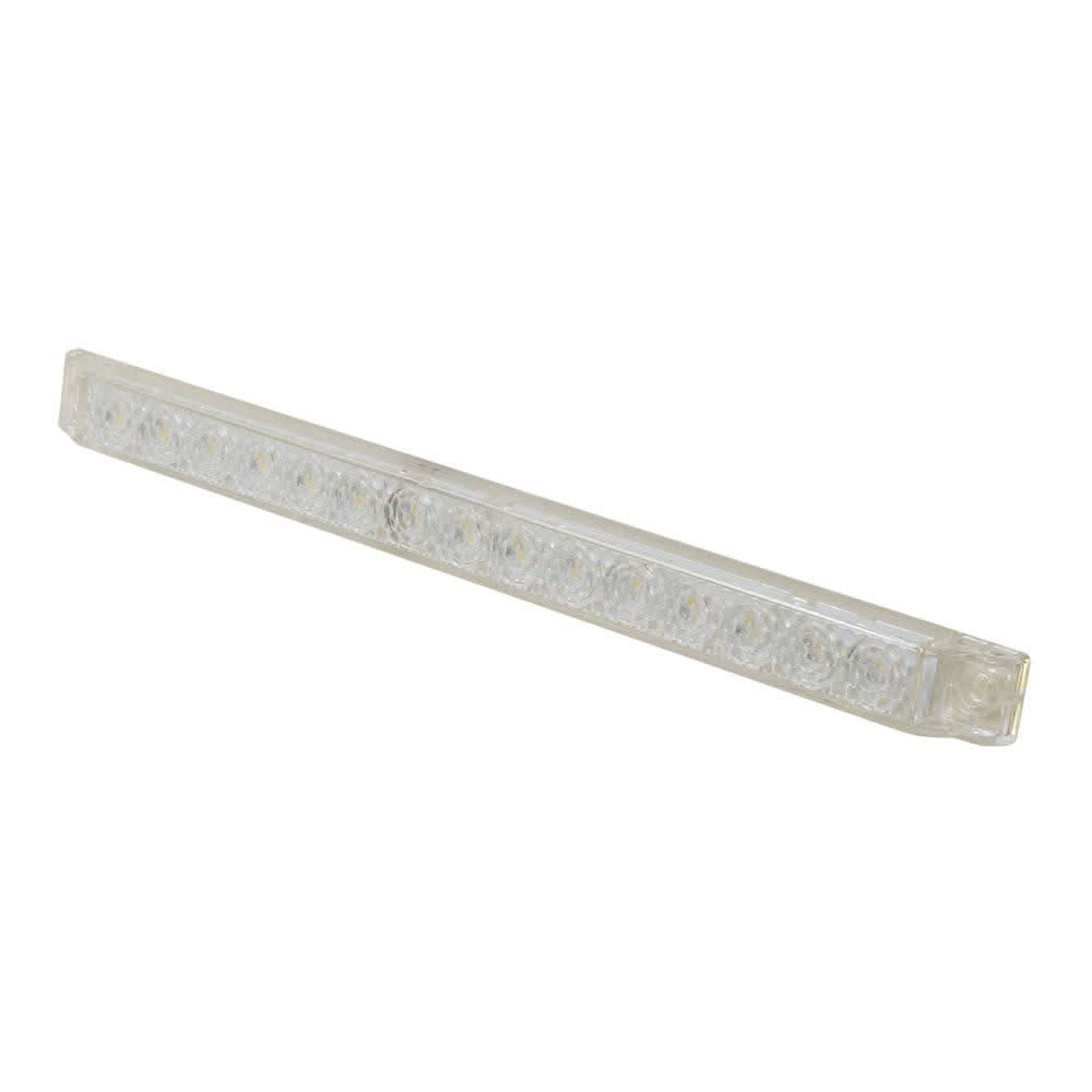 Scandvik 8-inch white LED light strip with gasket, 12V, 15 LEDs, IP67 waterproof, robust polycarbonate housing
