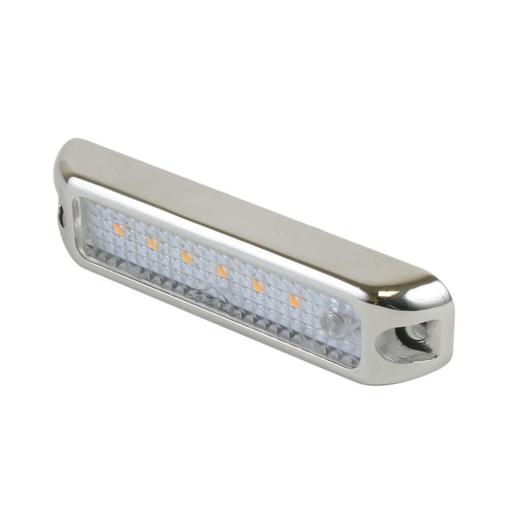 Scandvik 4-inch stainless steel locker light with touch switch and warm white LEDs