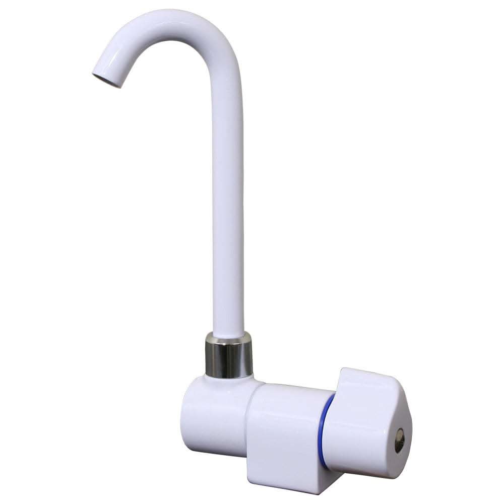 Scandvik Tall Tap with folding spout in white powder coat finish