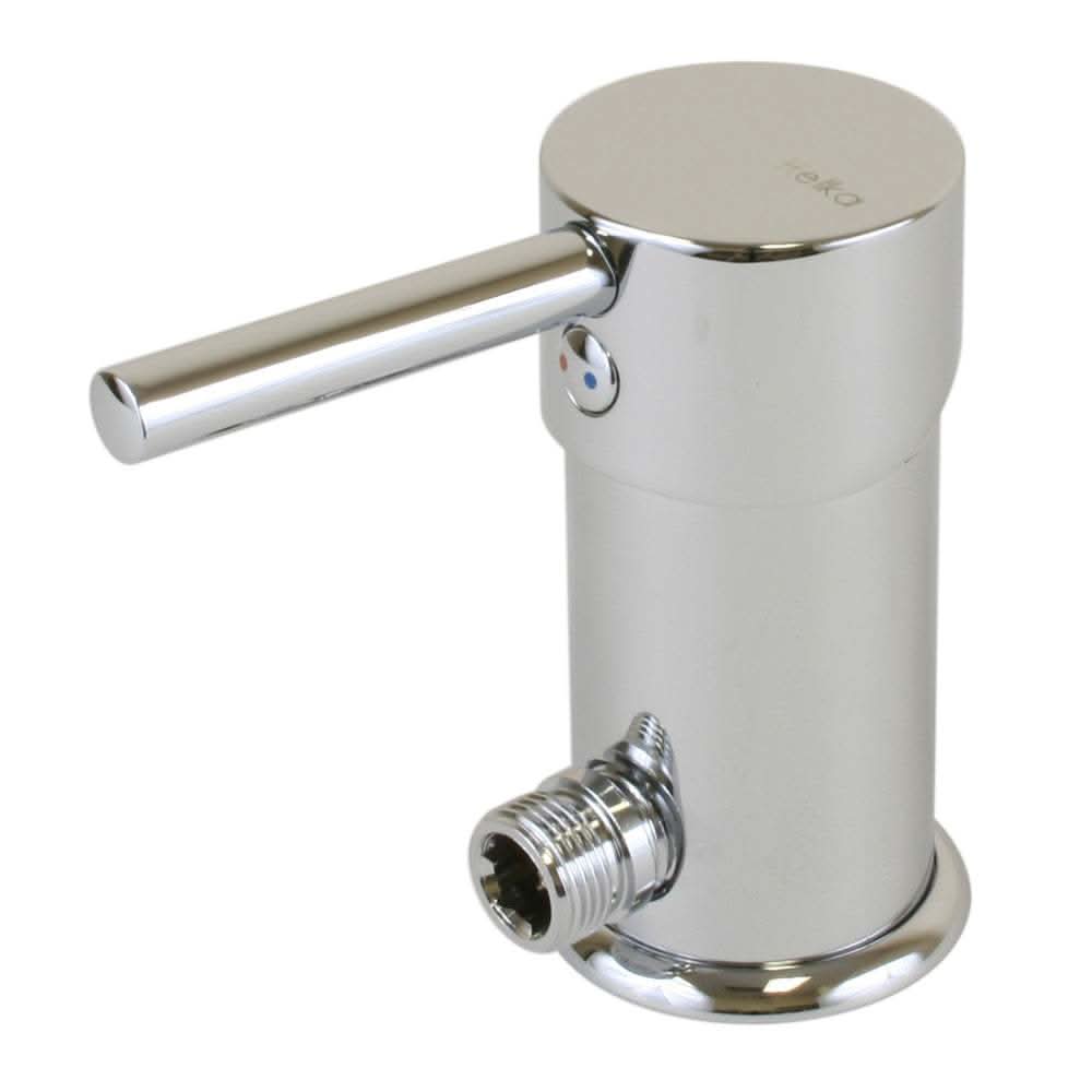 Scandvik minimalistic compact single level mixer deck mount chrome-plated brass with 3/8" and 1/2" fittings
