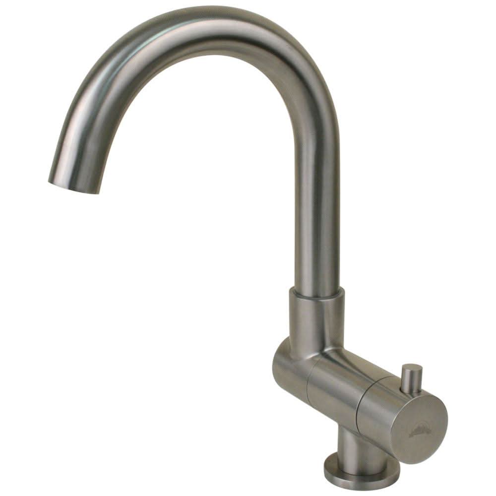 Scandvik Nordic Folding stainless steel J-spout tap with brush finish