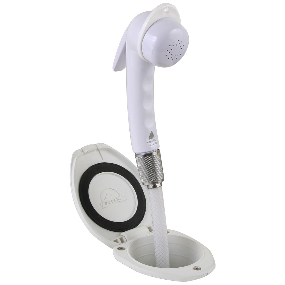 Scandvik Recessed Shower w/6' White Hose - Euro Trigger Sprayer - 12107P
