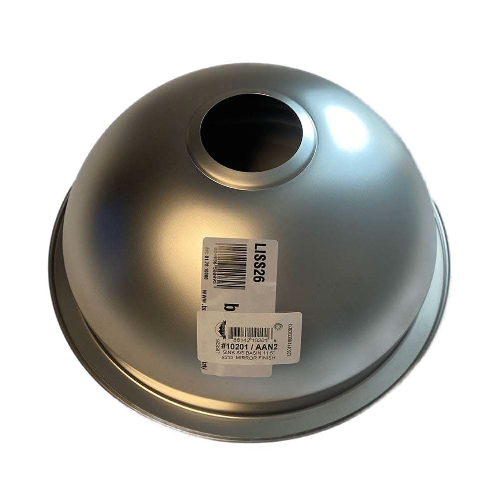 Scandvik SS Basin Sink stainless steel mirror finish 11.5 by 5 inches bottom view