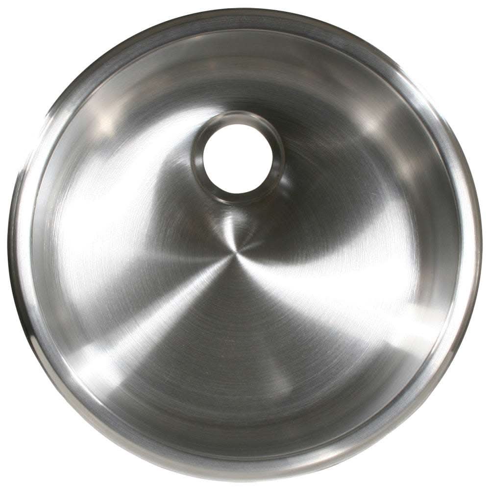 Scandvik SS Cylindrical Sink 11-5/8" x 5" brushed stainless steel round sink with drain opening