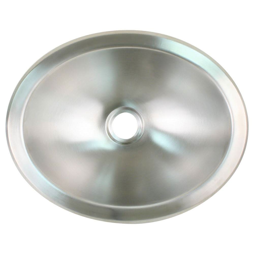 Scandvik Brushed SS Oval Sink 13.25 x 10.5 inch stainless steel basin with 1-inch flange