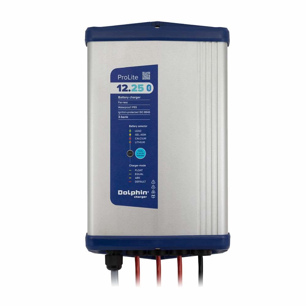 Scandvik PROLITE Series Dolphin 12V 25A battery charger with Bluetooth and 3 outputs