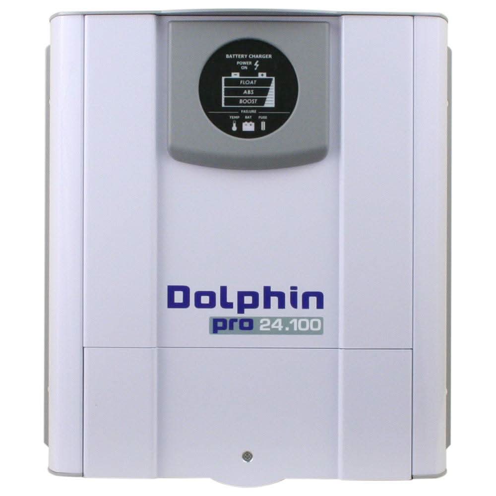 Scandvik Pro Series Dolphin 24V 100A battery charger with three-stage charging and LED display