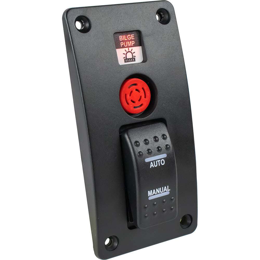 Sea-Dog Bilge Pump water alarm panel with switch black ABS housing and red indicator light