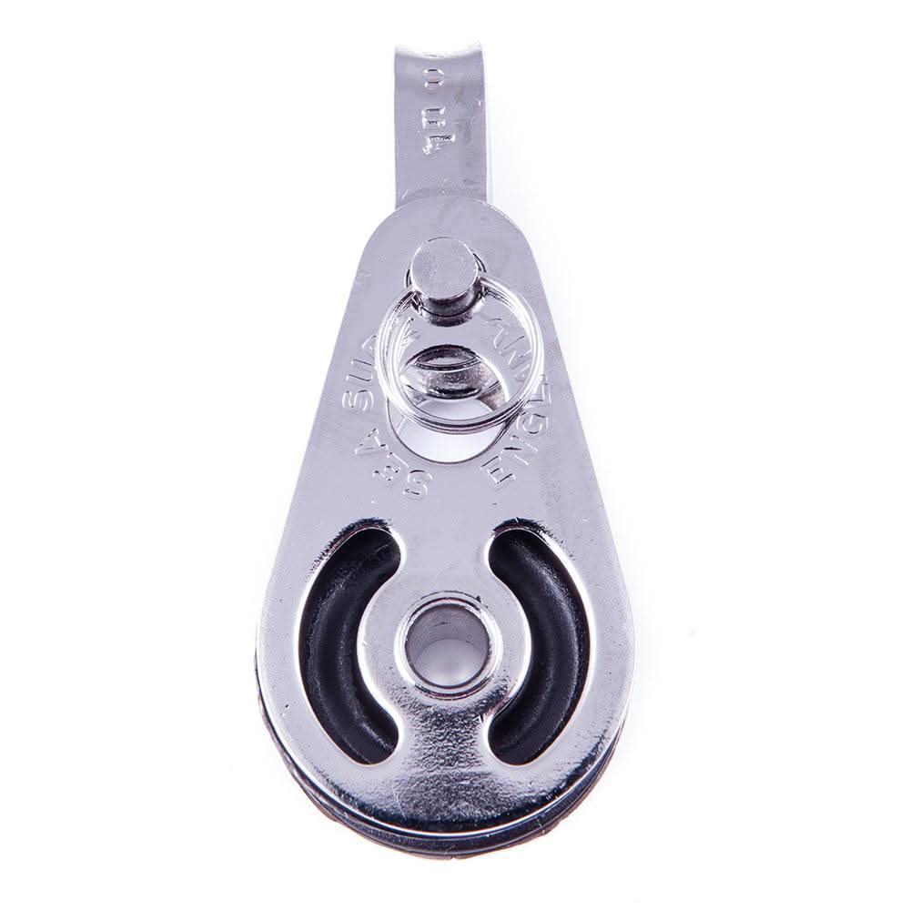 SeaSure 25mm single block with shackle stainless steel marine-grade bearing block for 8mm rope and 500kg load