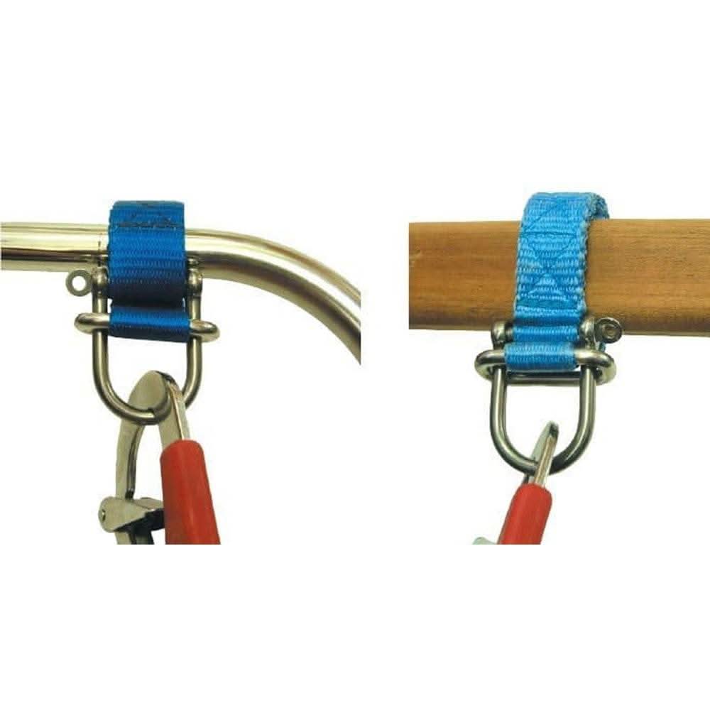 SeaSure Seddon Link with blue webbing for 25mm diameter tubes on boat safety lines