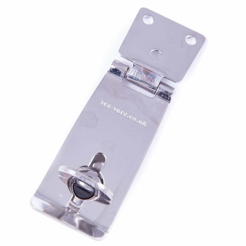 SeaSure Anti-Rattle Hasp & Staple marine-grade stainless steel hinge 78mm length