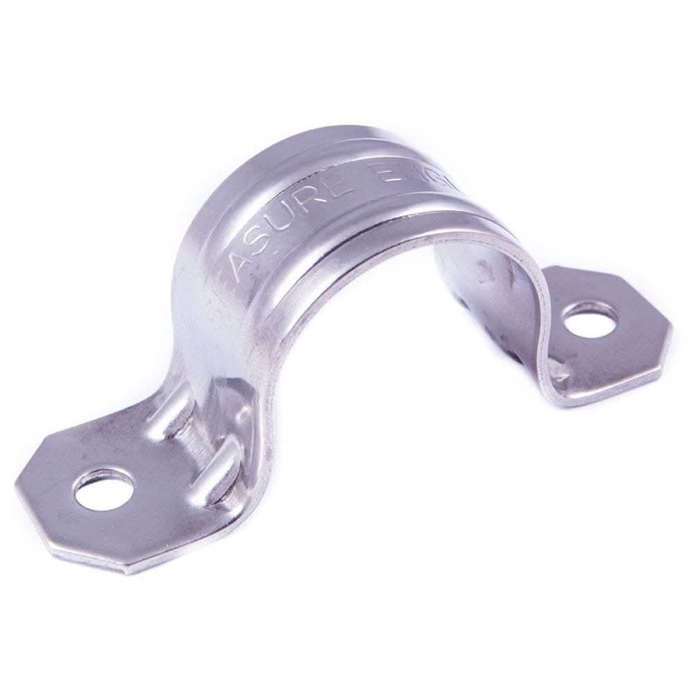 SeaSure stainless steel clip for 1 inch stanchion with mounting holes
