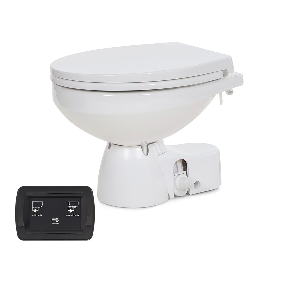 Jabsco Quiet Flush E2 Fresh Water Toilet Regular Bowl - 24V Soft Close Lid - 38045-4194RSP