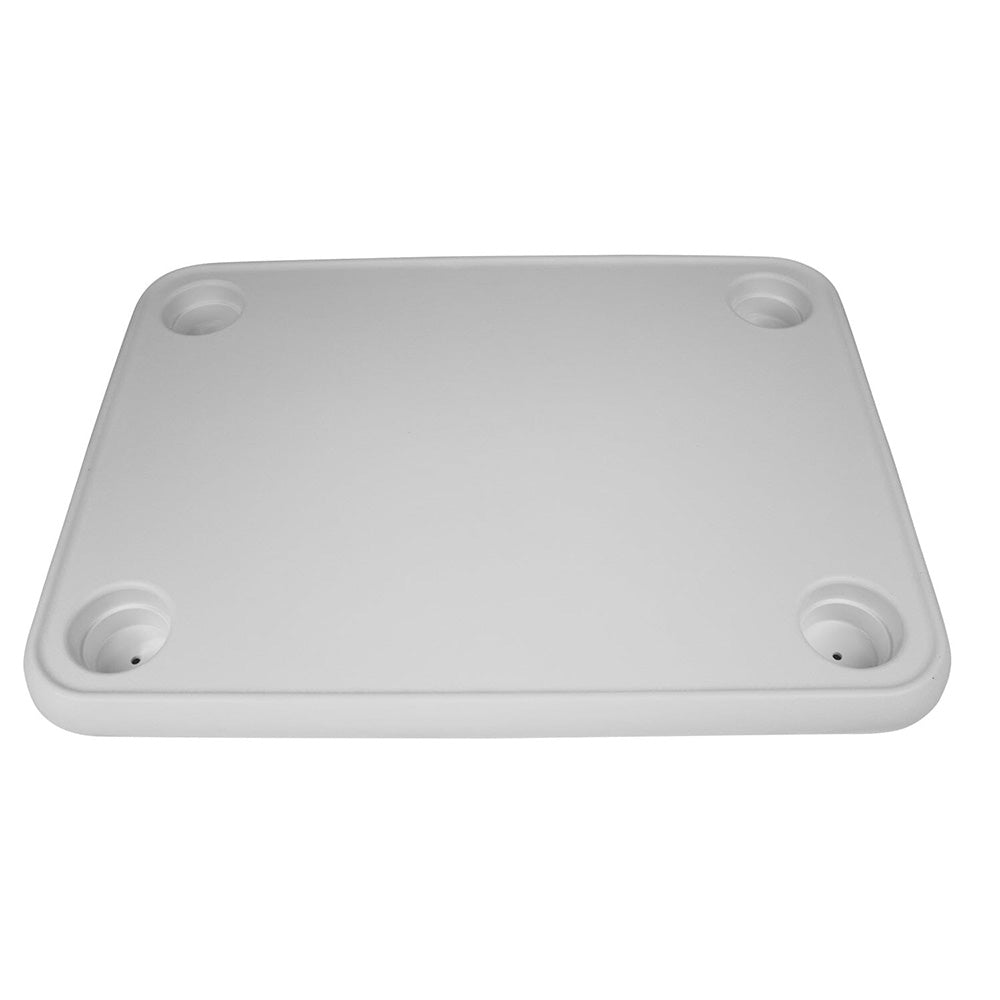 Wise White Rectangular Table - 4 Drink Holders w/Pedestal - 8WD944