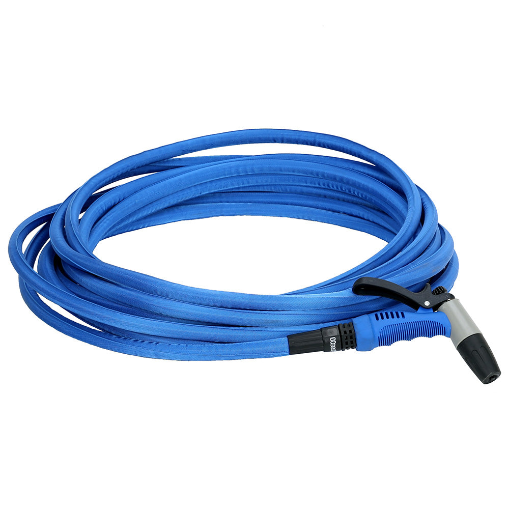 HoseCoil 75' Blue Flexible Hose Kit with Rubber Tip Nozzle - HF75K