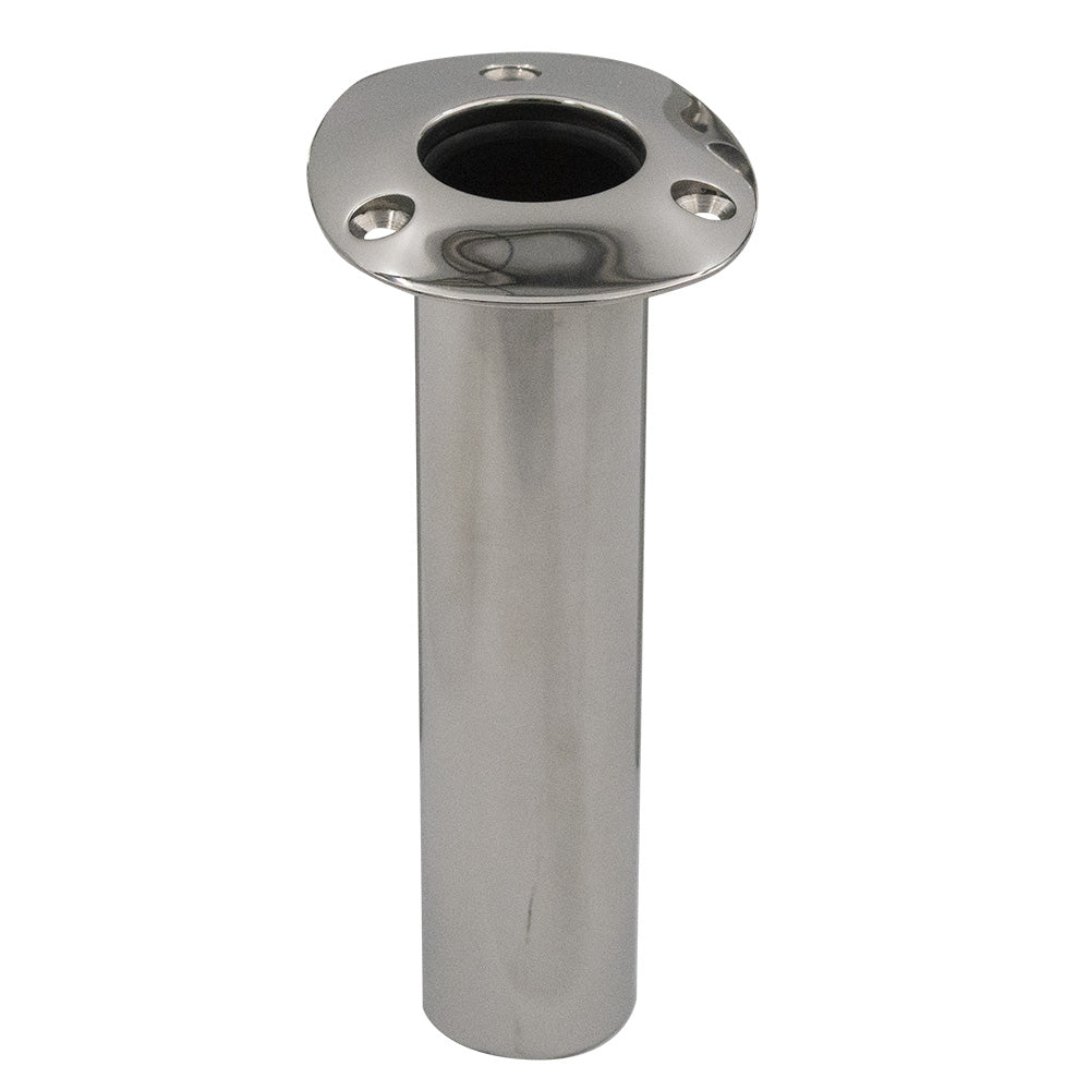 C.E. Smith 70 Series Standard Flush Mount Rod Holder - 0 Degree - Stainless Steel - Gimbal Bar Bottom - Black Liner - 536700