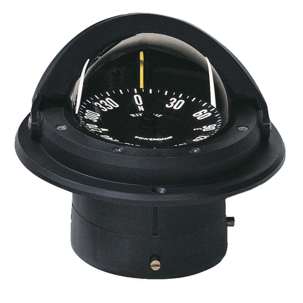 Ritchie F-82 Voyager Compass flush mount black with PowerDamp dial and night illumination
