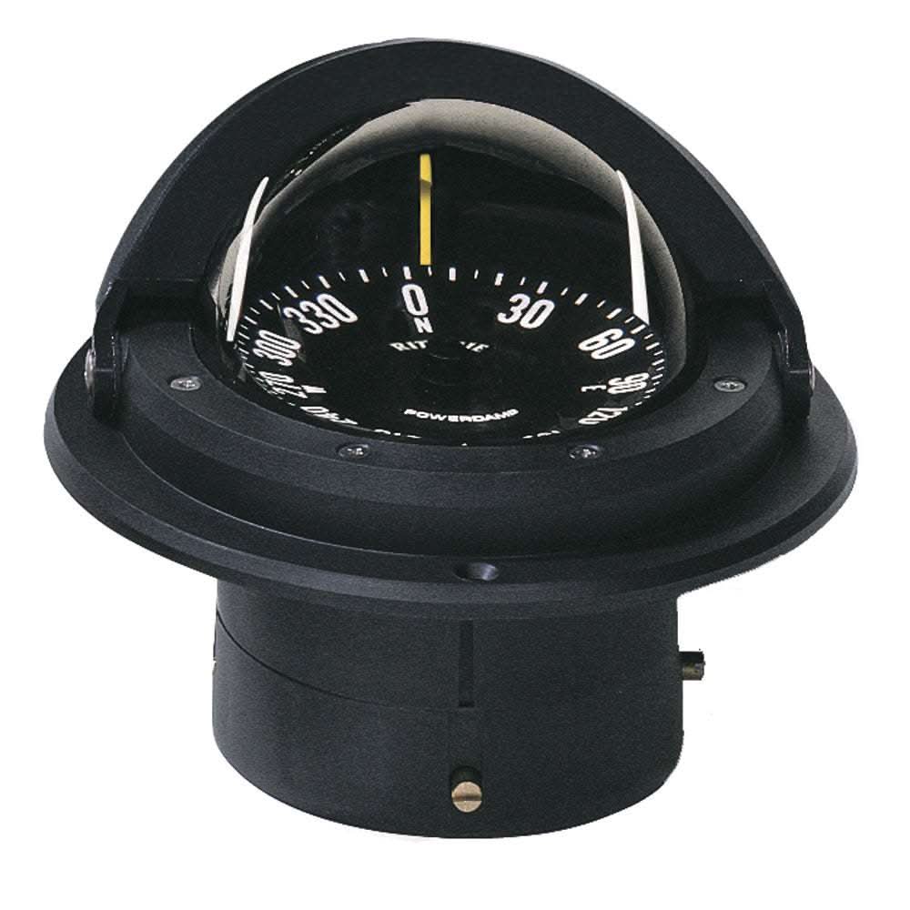 Ritchie F-82 Voyager Compass flush mount black with PowerDamp dial and night illumination