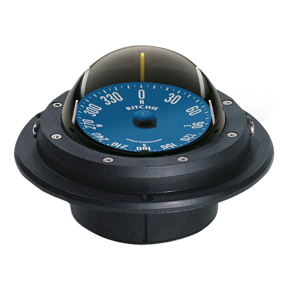 Ritchie RU-90 Voyager Compass flush mount black with PowerDamp dial and durable construction