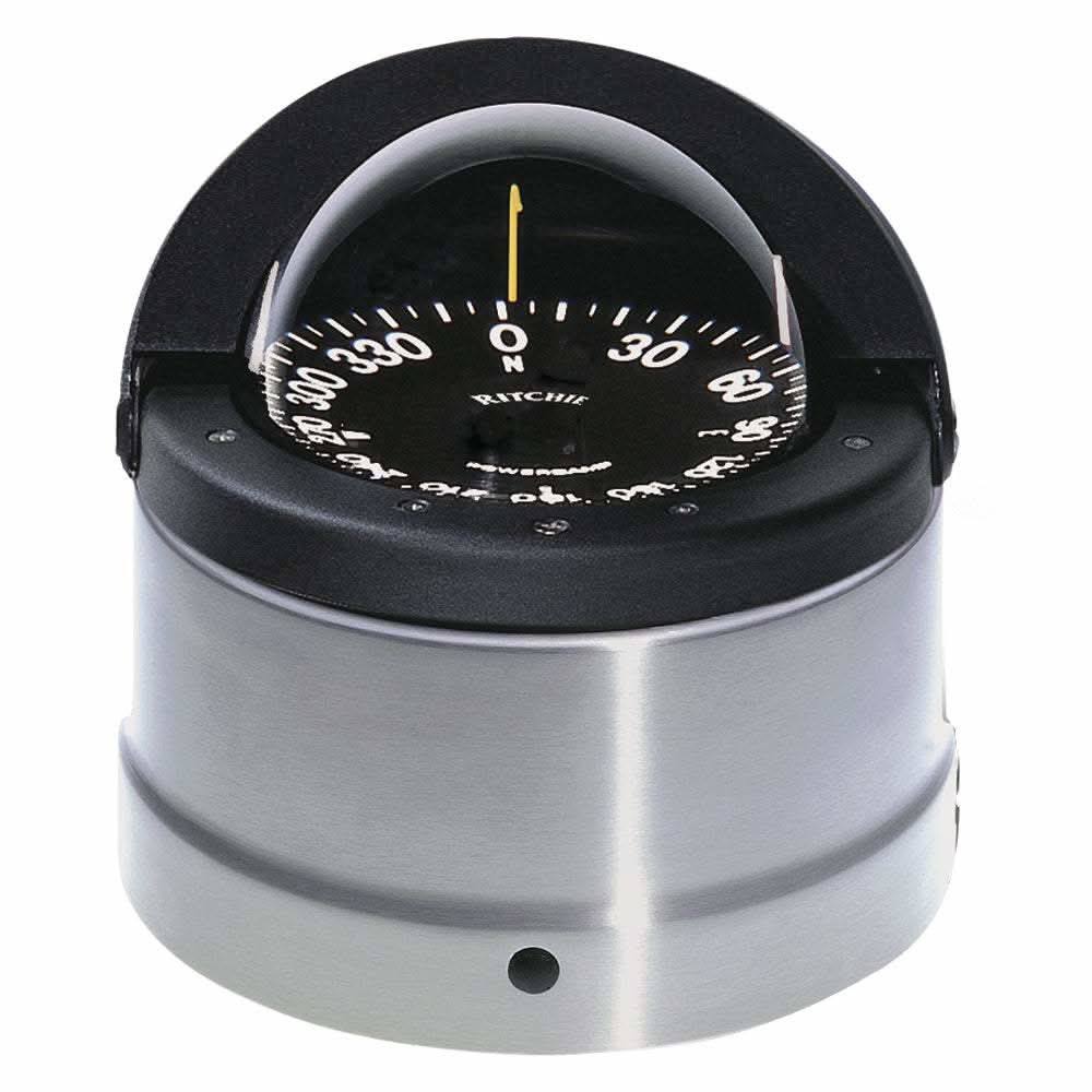 RITCHIE DNP-200 Navigator stainless binnacle mount compass with PowerDamp dial and built-in compensators