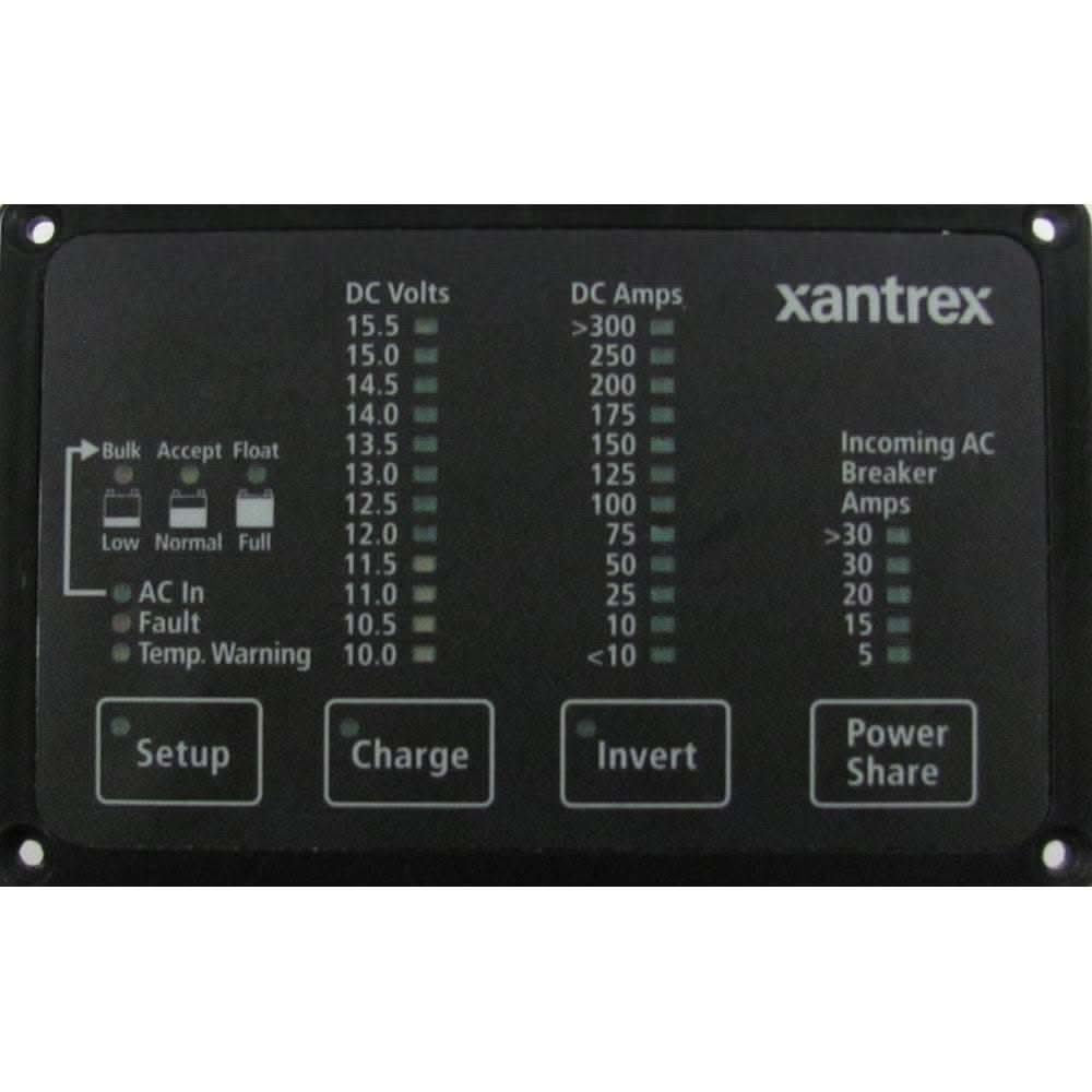 Xantrex Heart FDM-12-25 remote panel with battery status display and Freedom inverter/charger controls