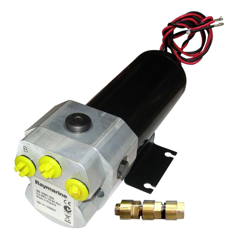 Raymarine Type 1 Pump 12V reversing hydraulic steering pump M81120 with electrical wiring and fittings