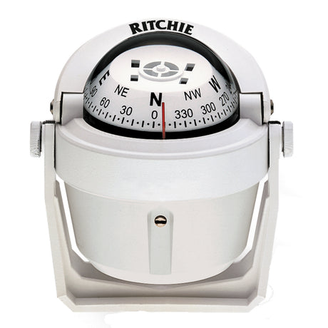 Ritchie B-51W Explorer Compass - Bracket Mount - White - B-51W