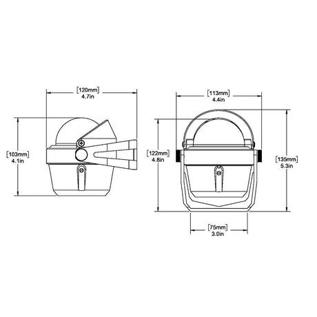 Ritchie B-51W Explorer Compass - Bracket Mount - White - B-51W