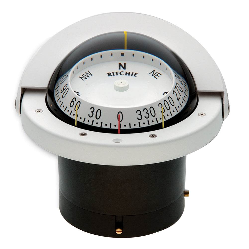 Ritchie FNW-203 Navigator Compass flush mount white with LED lighting and sun shield