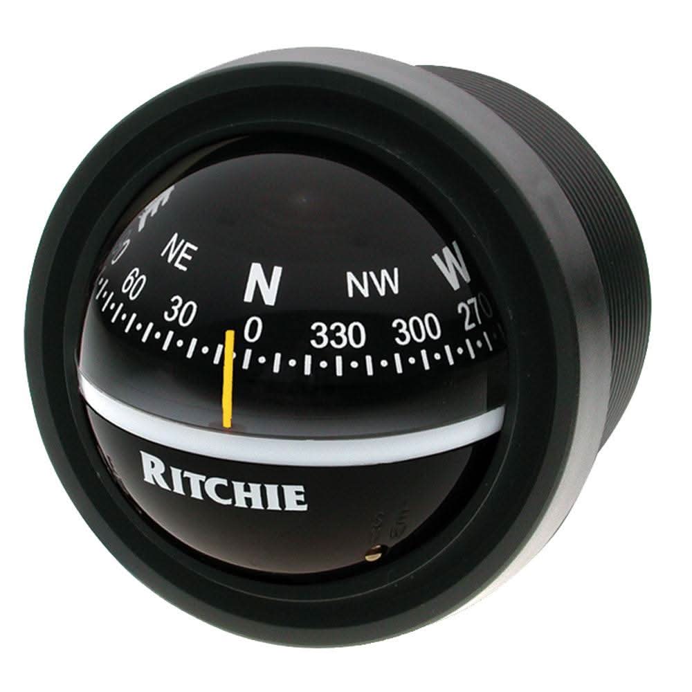 Ritchie V-57.2 Explorer black dash mount compass with 2.75-inch dial and 12v night illumination