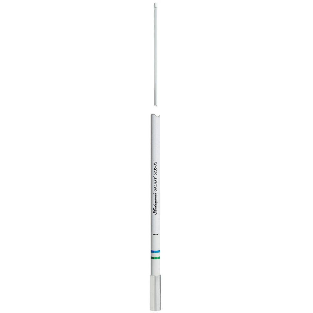 Shakespeare AM/FM 8ft 5235-XT Galaxy white vertical antenna with copper elements and 20ft RG-62 cable