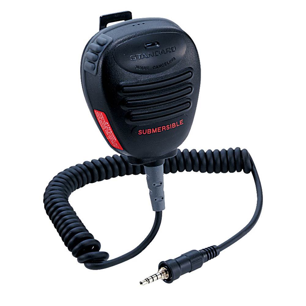 Standard Horizon CMP460 submersible noise-cancelling speaker microphone with push-to-talk and coiled cord