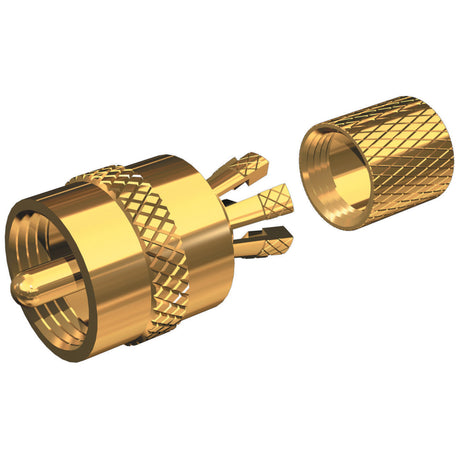 Shakespeare PL-259-CP-G - Solderless PL-259 Connector for RG-8X or RG-58/AU Coax - Gold Plated - PL-259-CP-G
