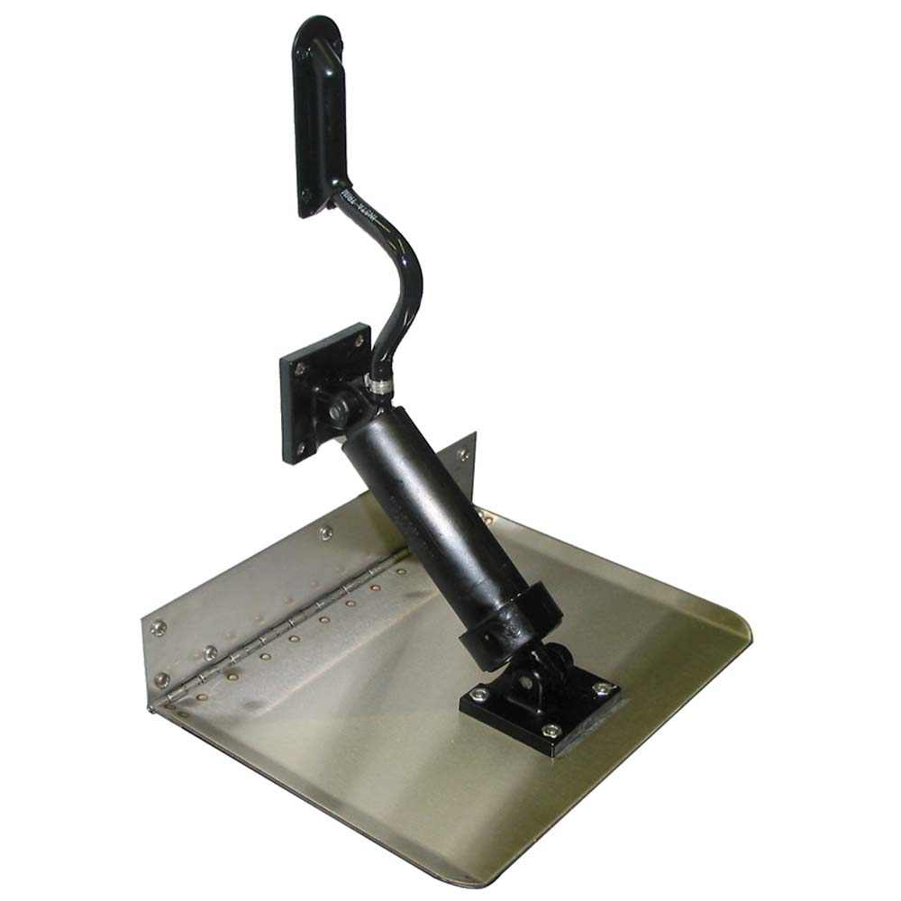 Boat Leveler 18x8 inch stainless steel trim tab with black actuator handle for boat stabilization and control