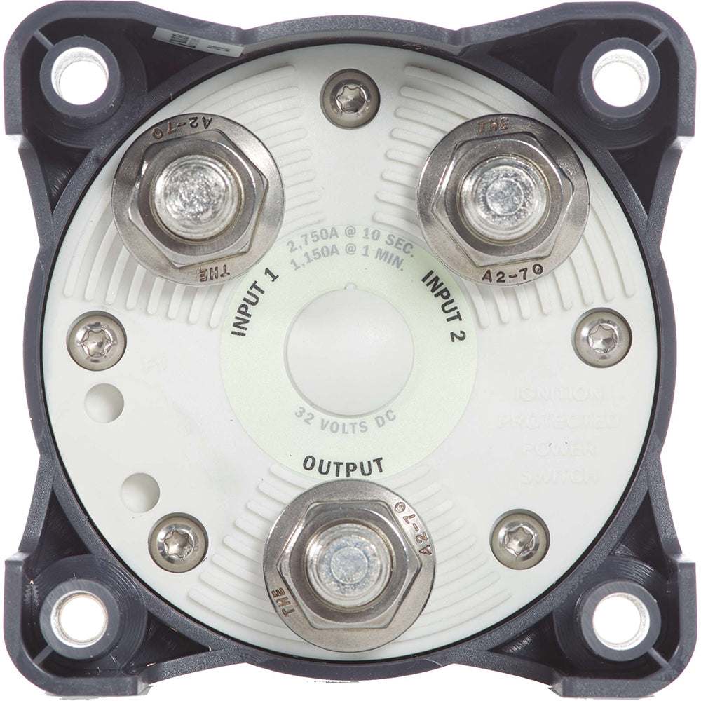 Blue Sea 3002 HD-Series battery switch selector with 500A rating and heavy-duty copper studs