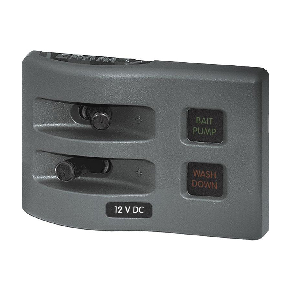 Blue Sea 4302 WeatherDeck Water Resistant Fuse Panel - 2 Position - Grey - 4302