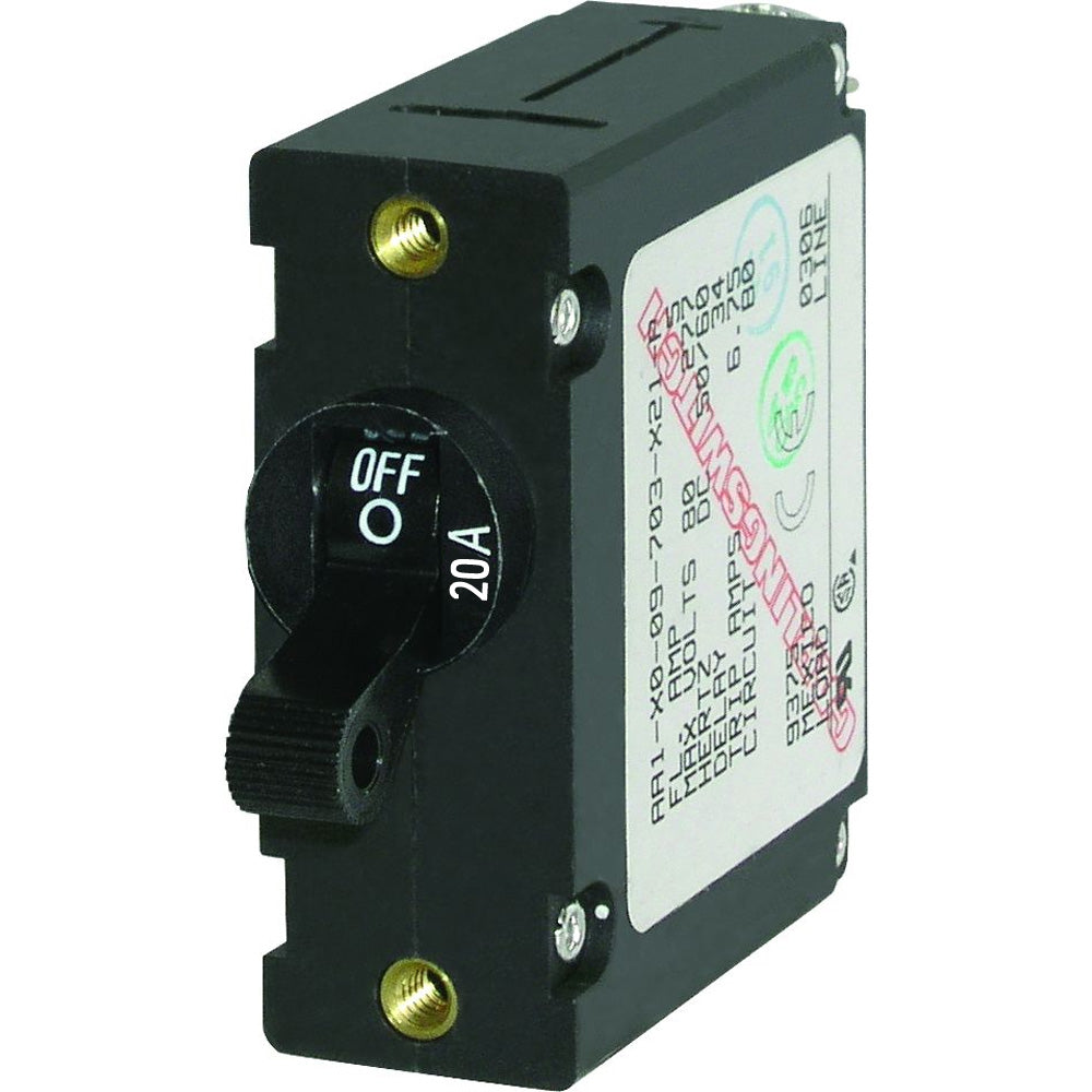 Blue Sea 7212 AC / DC Single Pole Magnetic World Circuit Breaker - 20 Amp - 7212