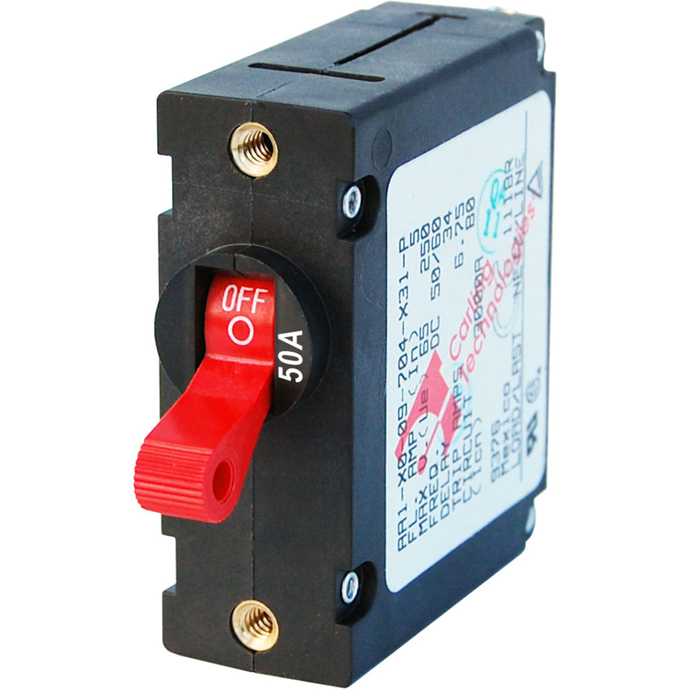 Blue Sea 7229 AC / DC Single Pole Magnetic World Circuit Breaker - 50 Amp - 7229