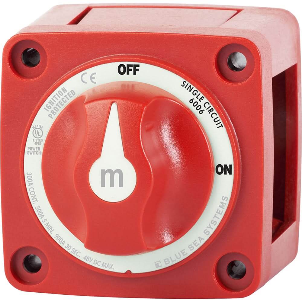 Blue Sea 6006 m-Series (Mini) Battery Switch Single Circuit ON/OFF Red - 6006