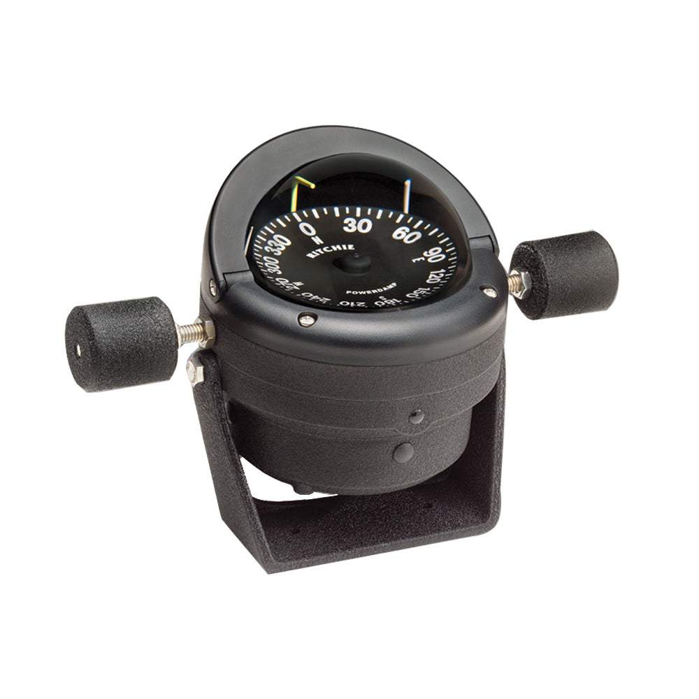 Ritchie HB-845 Helmsman black steel boat compass with bracket mount and 3.75-inch dial